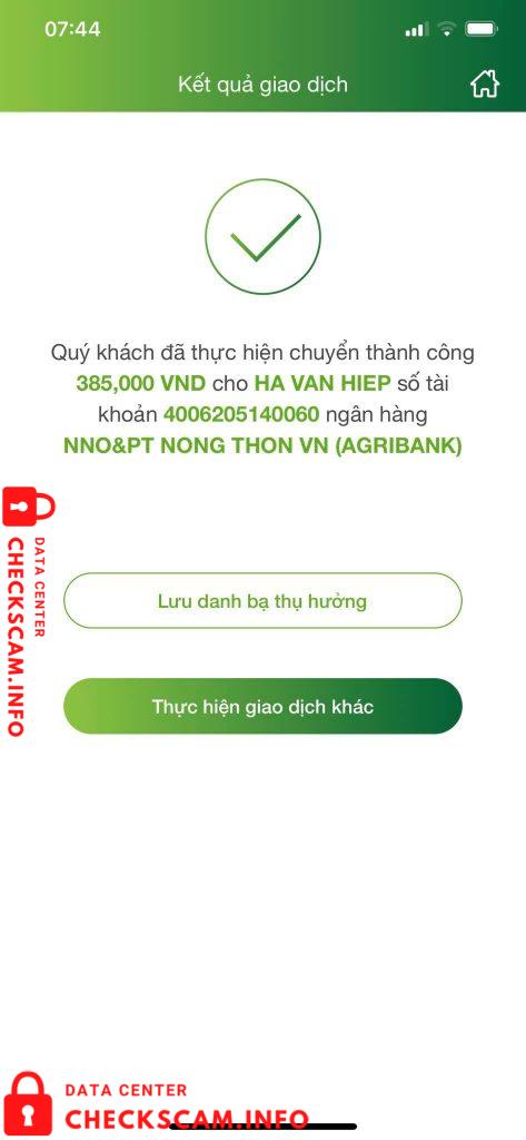 Preuves contre Hà Văn Hiệp