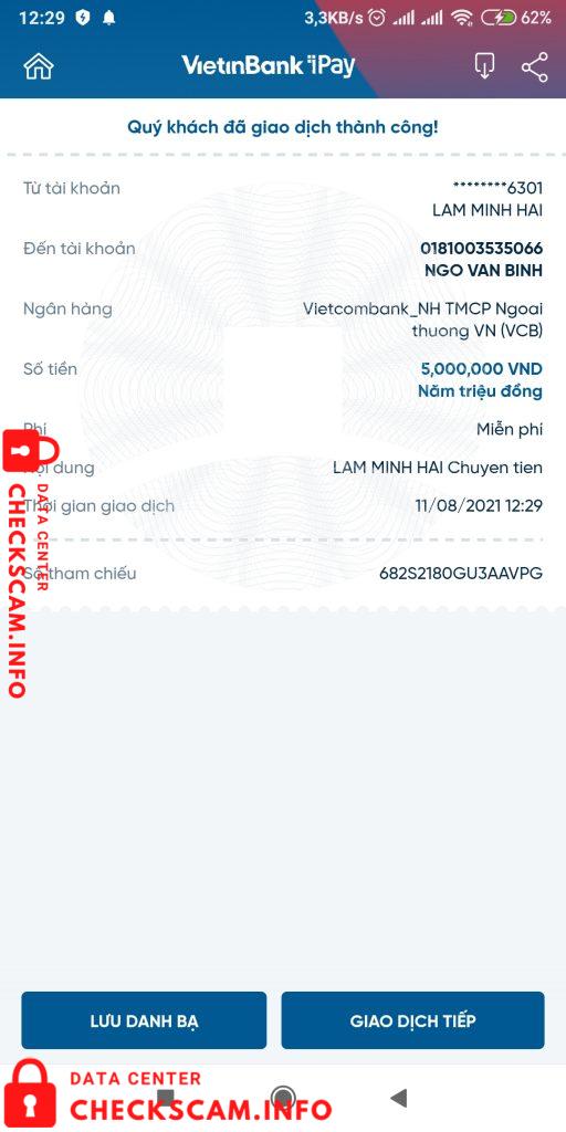 Preuves contre Ngô Văn Bình