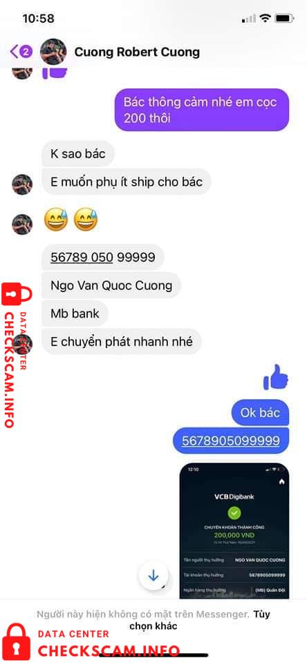 Preuves contre Ngô Văn Quốc Cường