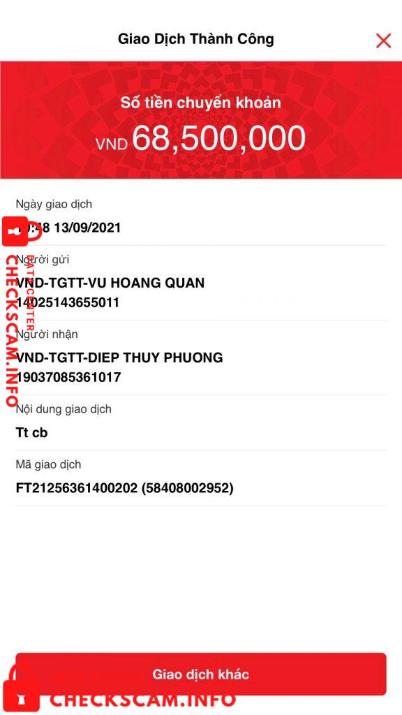 Preuves contre Diep Thuy Phuong