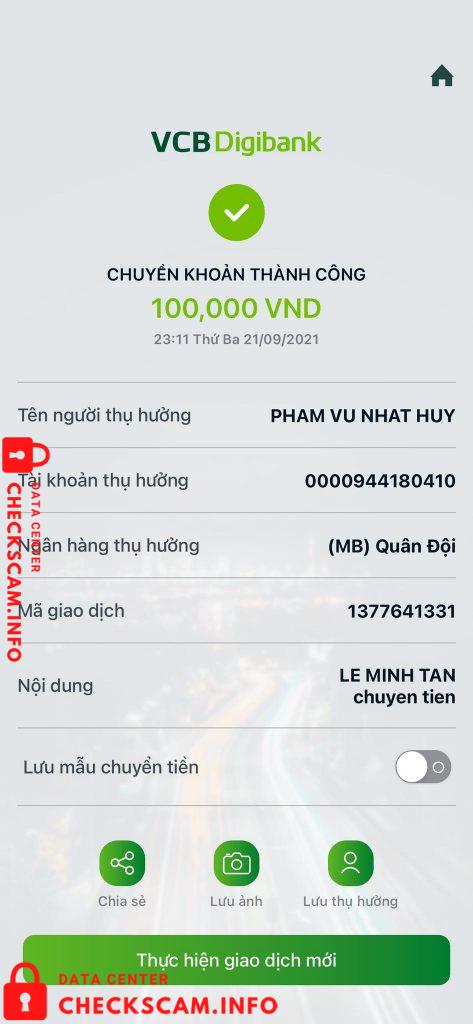 Bukti melawan Pham Vu Nhat Huy