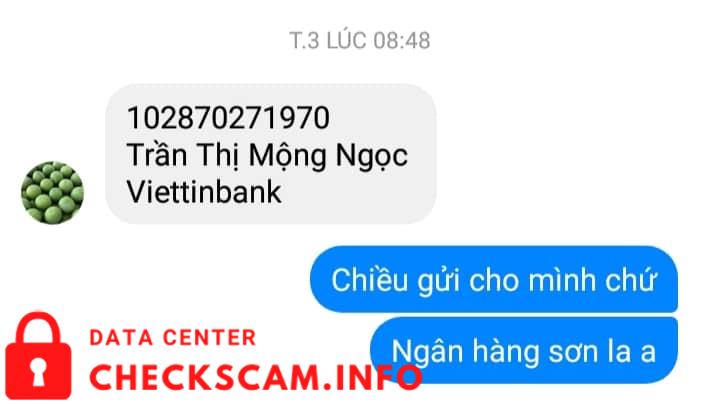Evidência contra Trần Thị Mộng Ngọc