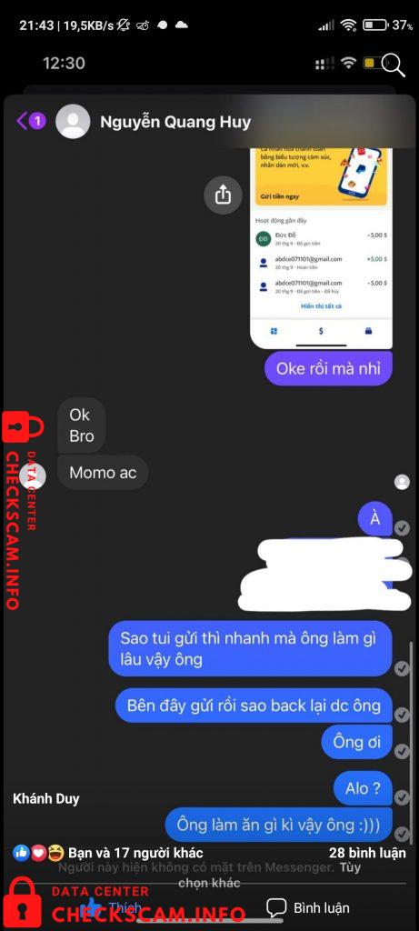 対する証拠 Nguyễn Quang Huy