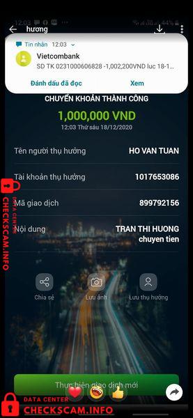 Preuves contre Ho Van Tuan
