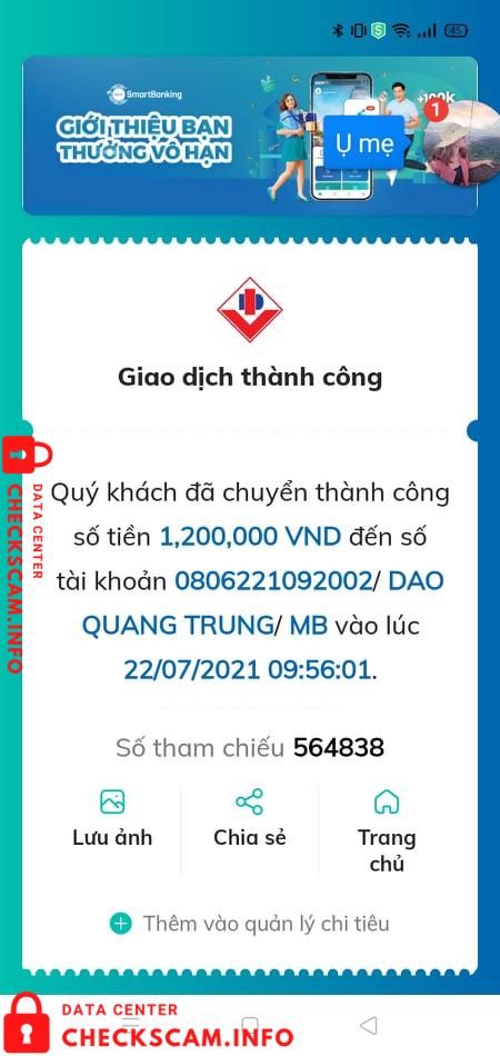 Preuves contre Dao Quang Trung