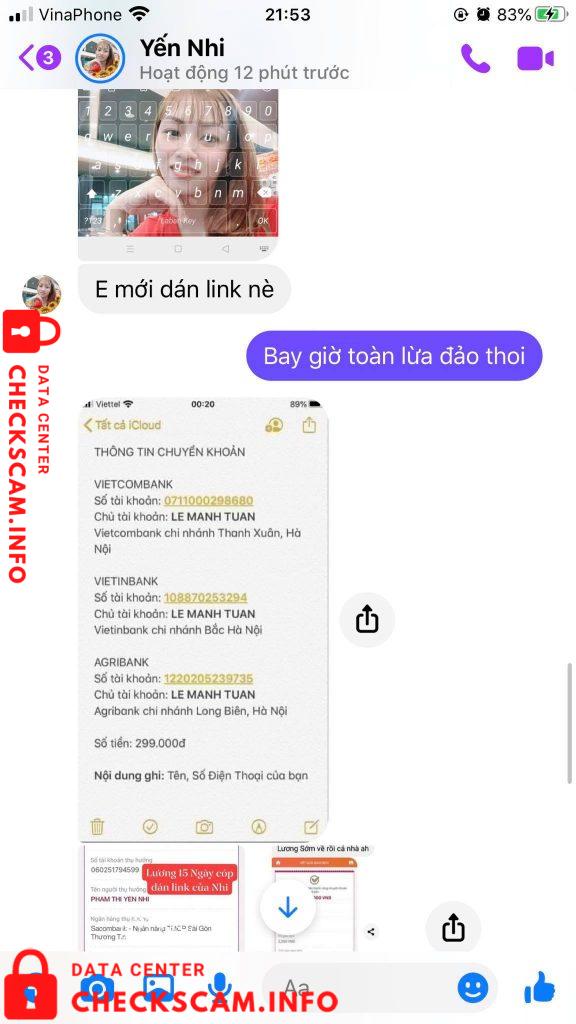 Preuves contre Lê Mạnh Tuấn