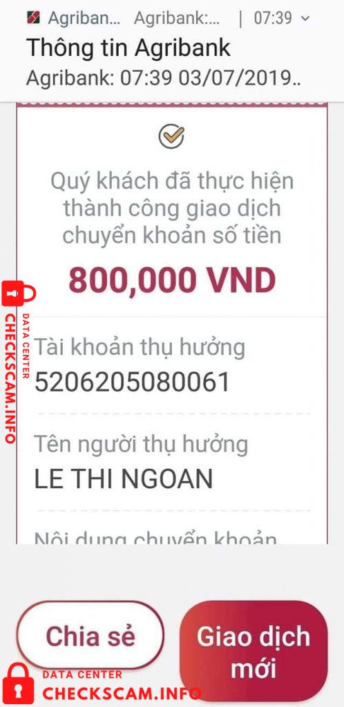 Bukti melawan Lê Thị Ngoan