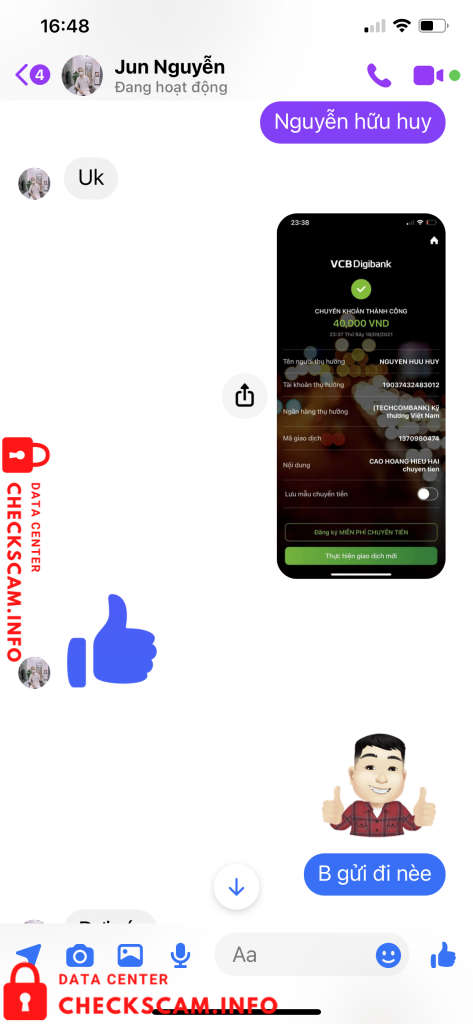 Bukti melawan Nguyen Huu Huy