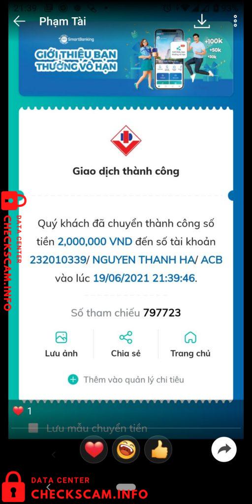 Bukti melawan Nguyen Thanh Ha