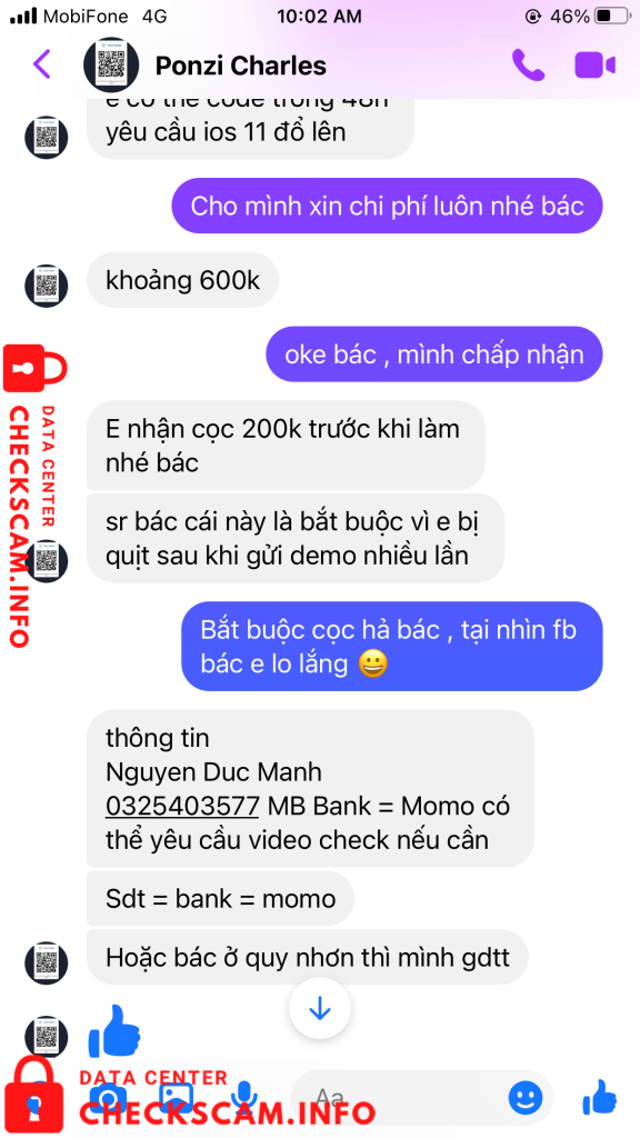 Evidência contra Nguyen Duc Manh