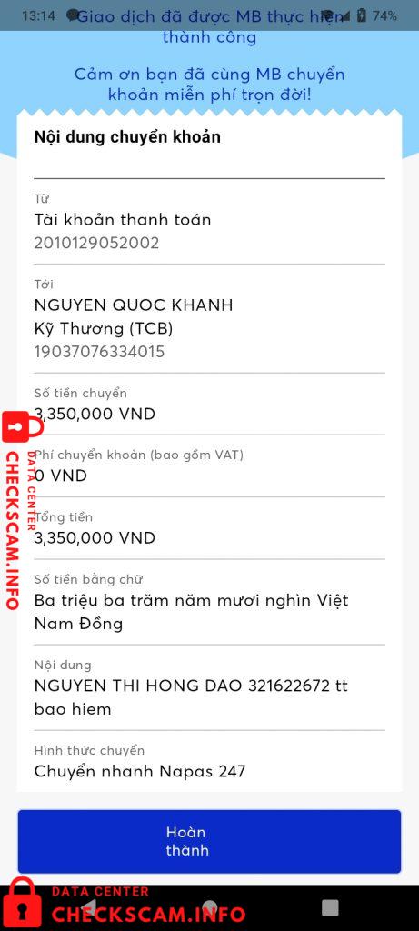 Preuves contre Nguyen Quoc Khanh