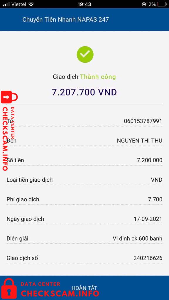 Preuves contre Nguyễn Thị Thu