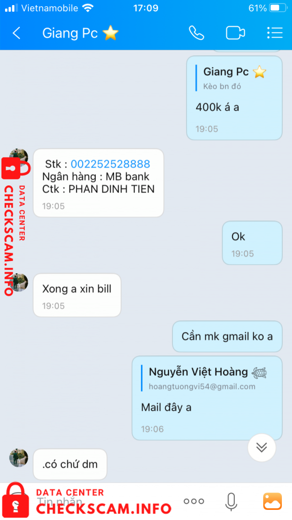 Preuves contre Phan Dinh Tien