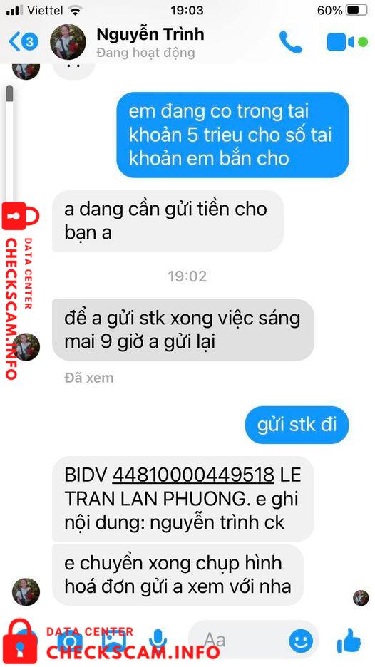Preuves contre Lê Trần Lan Phương
