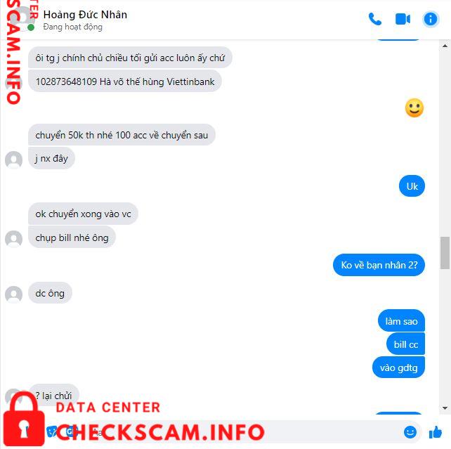 対する証拠 Hà Võ Thế Hùng