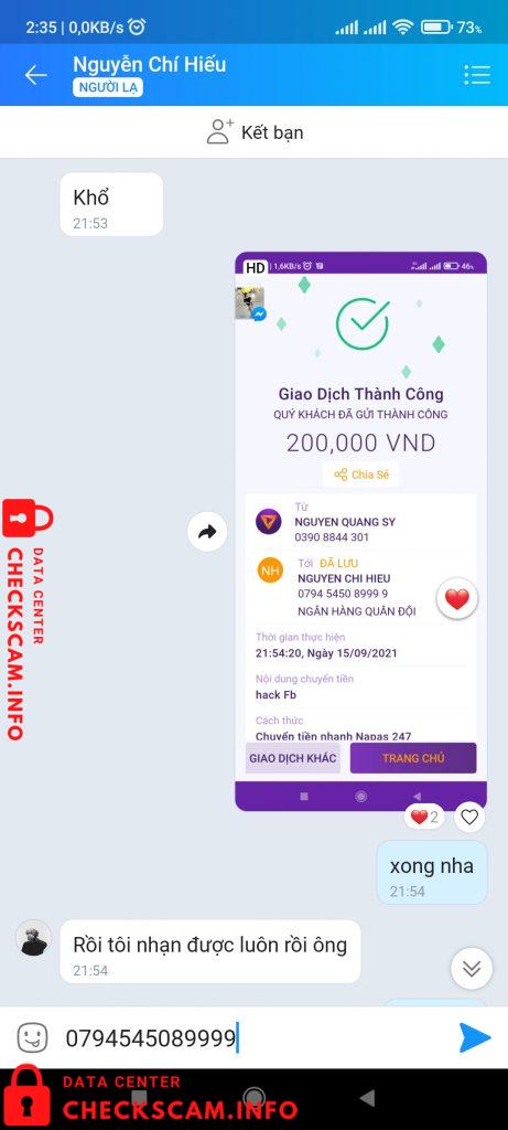 Preuves contre Nguyễn Chí Hiếu