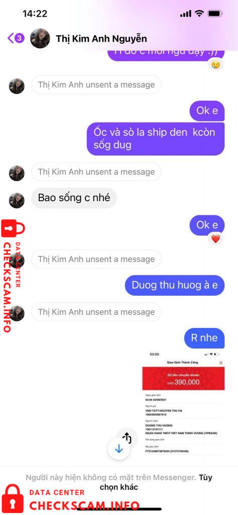 Preuves contre Duong Thu Huong