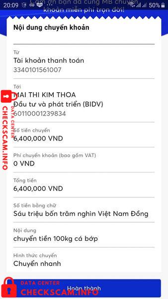 ဆန့်ကျင်သက်သေ Mai Thi Kim Thoa