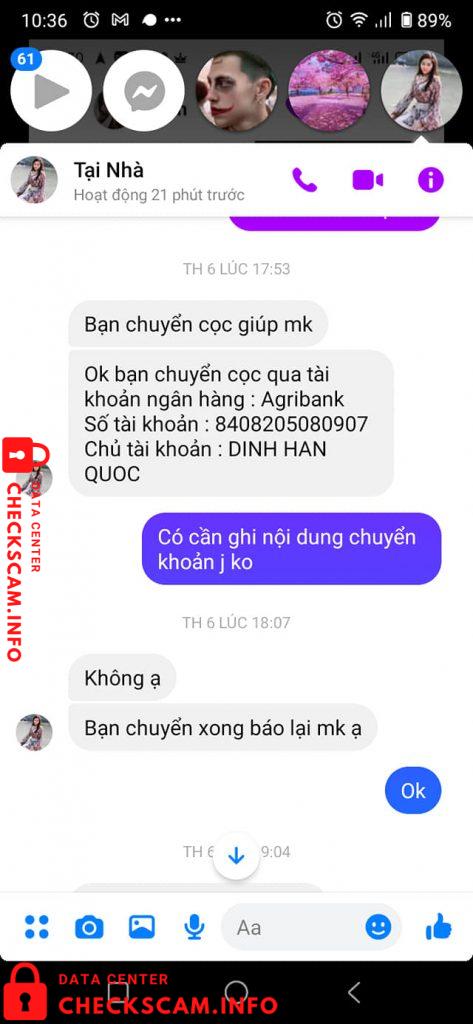 Preuves contre Dinh Han Quoc