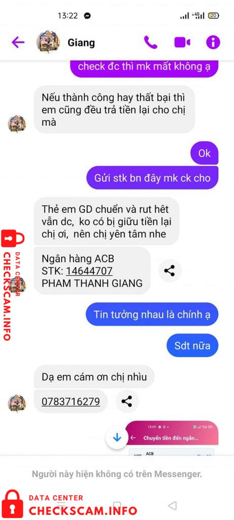 Preuves contre Pham Thanh Giang