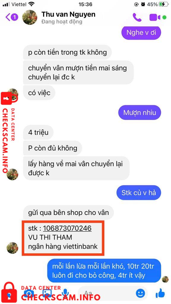Bukti melawan Vu Thi Tham