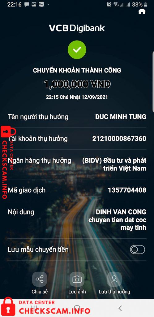 Preuves contre Đức Minh Tùng