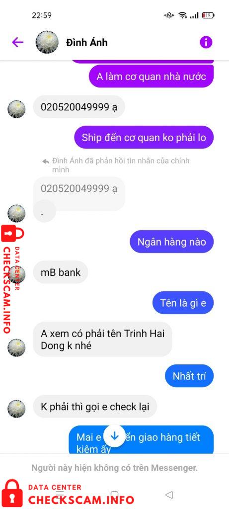 Preuves contre Trịnh Hải Đông