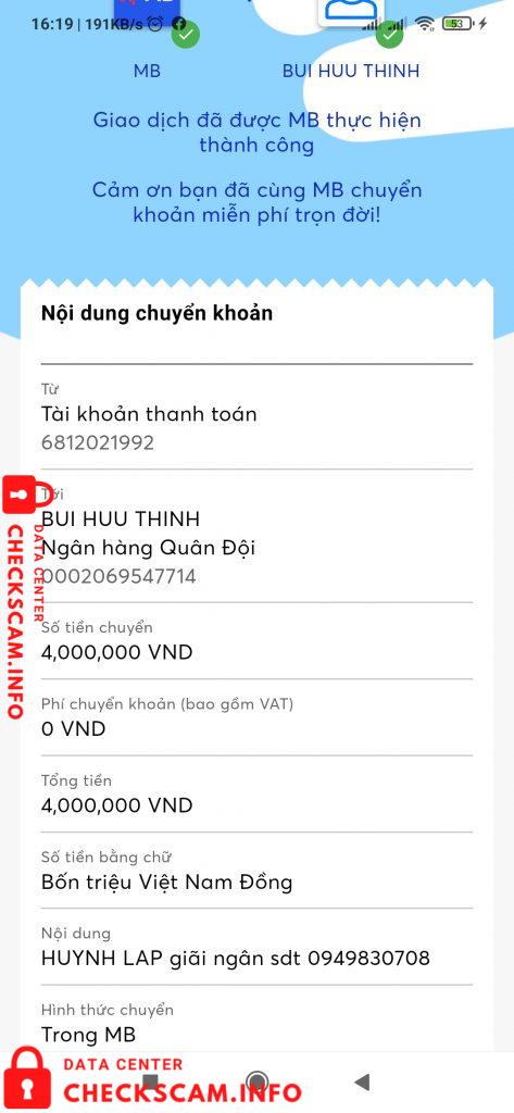 Bukti melawan Bui Huu Thinh