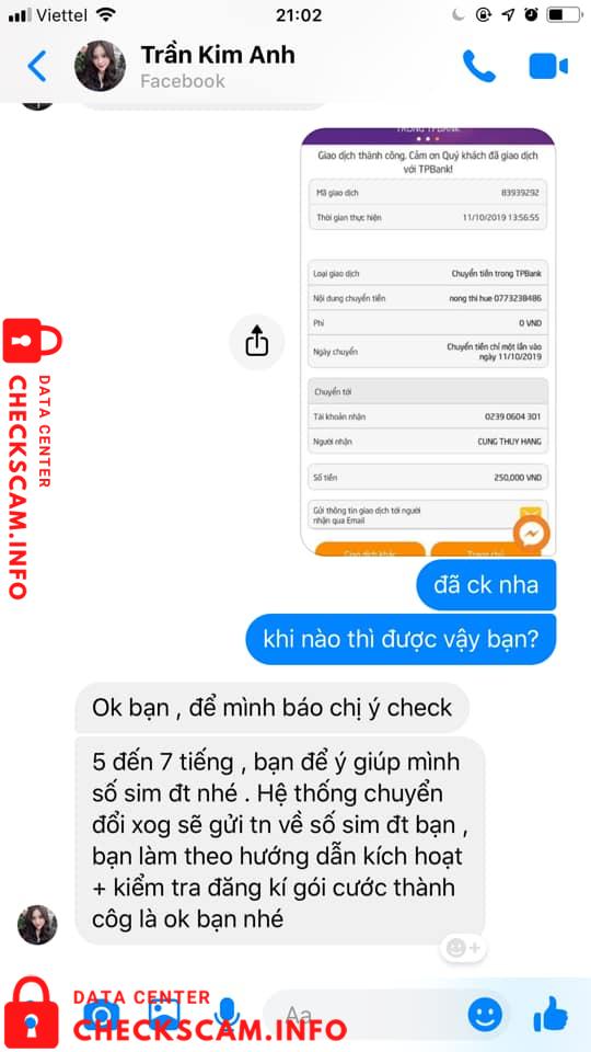 Bukti melawan Cung Thuy Hang