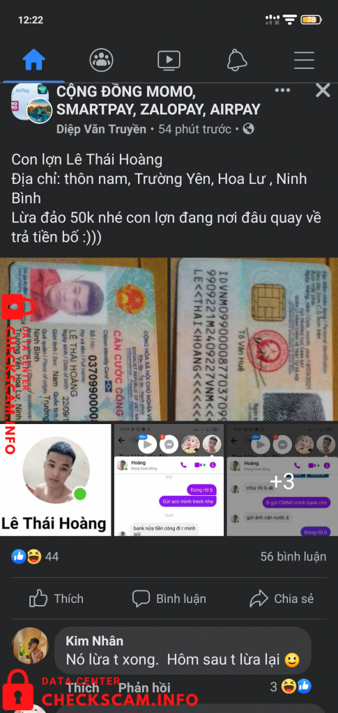 対する証拠 Le Thai Hoang