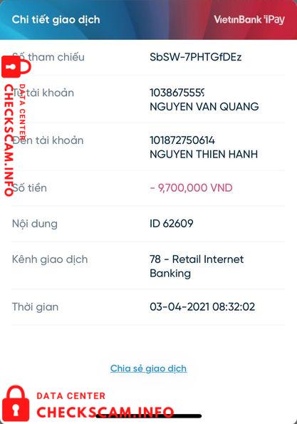 Bukti melawan Nguyen Thien Hanh