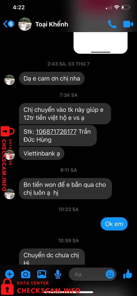 Bukti melawan Tran Duc Hung