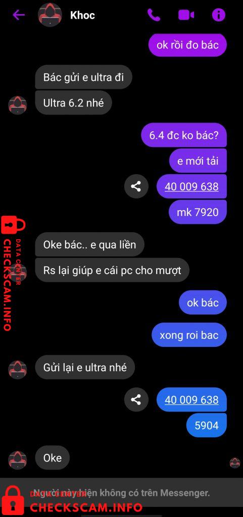 Evidência contra Nguyễn Văn Thái