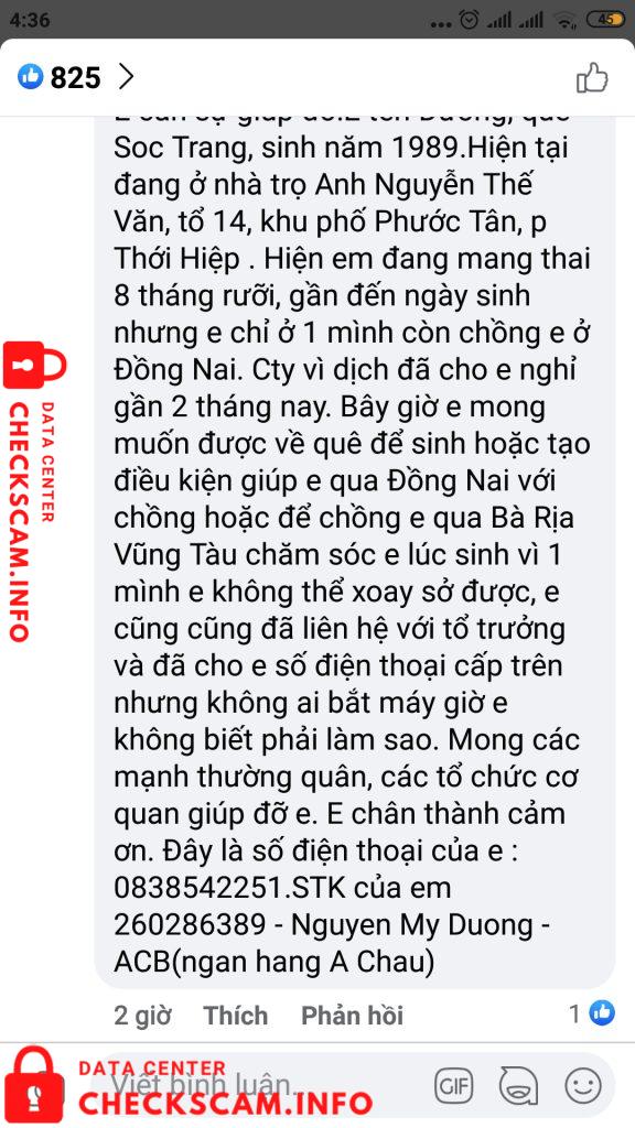 Evidência contra Nguyen My Duong