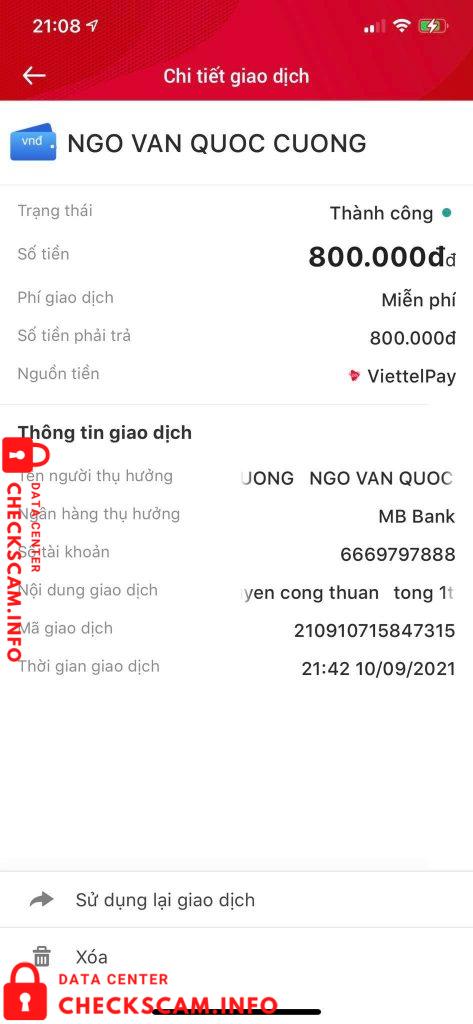 Preuves contre Ngo Van Quoc Cuong