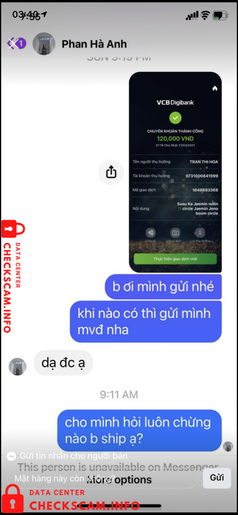 Preuves contre Tran Thi Hoa