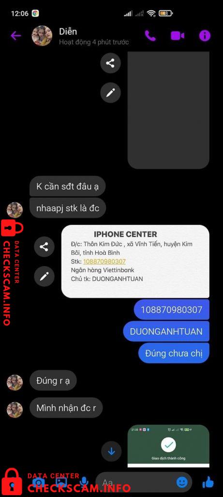 Preuves contre Duong Anh Tuan