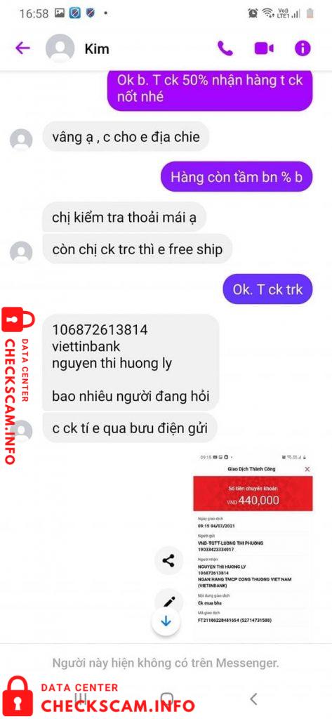 Bukti melawan Nguyen Thi Huong Ly