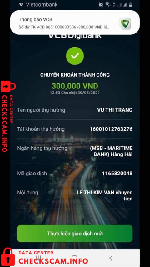 Preuves contre Vũ Thuy Trang