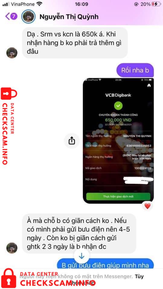 Preuves contre Nguyen Thi Quynh