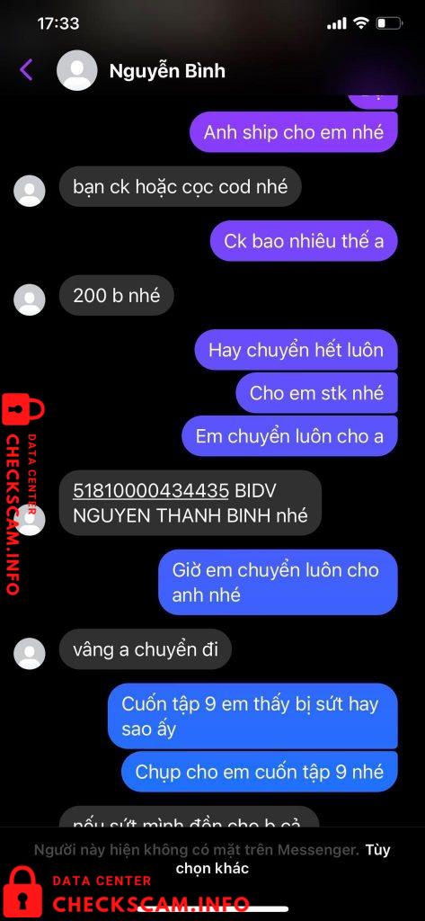 Evidência contra Nguyen Thanh Binh