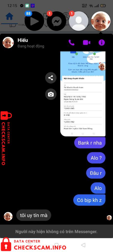 Preuves contre Nguyễn Thị Tuyết Mai