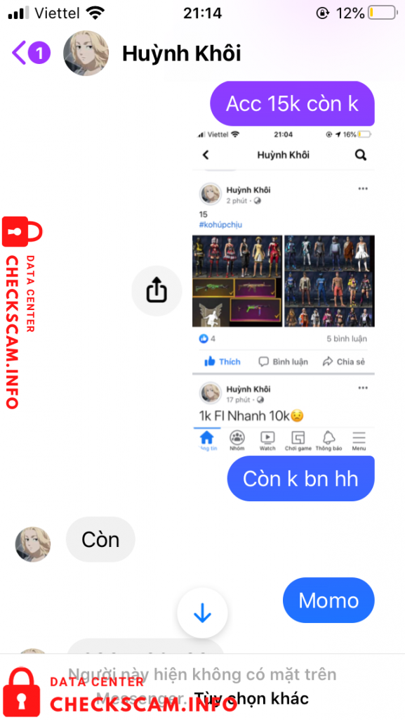 Evidência contra Huỳnh Khôi