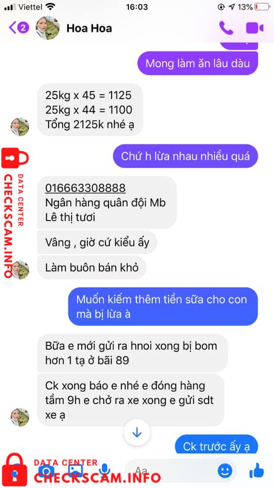 Evidência contra Lê Thị Tươi