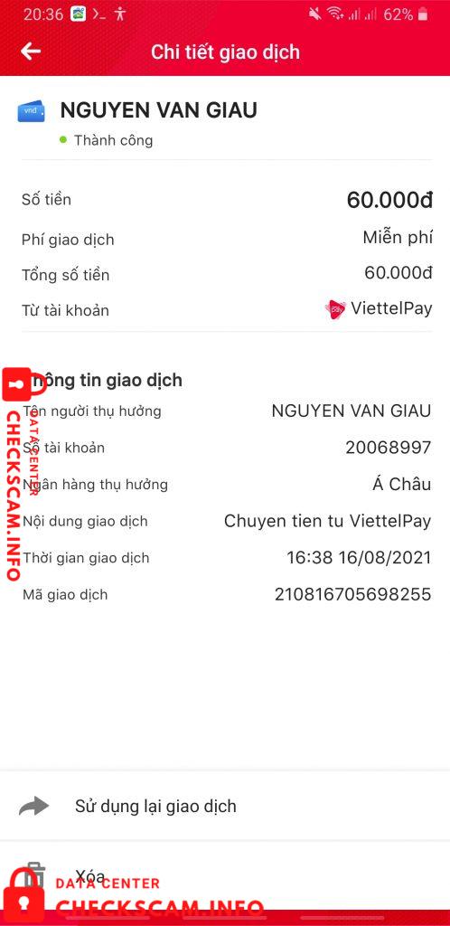 対する証拠 Nguyen Van Giau