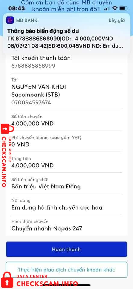 Preuves contre Nguyen Van Khoi