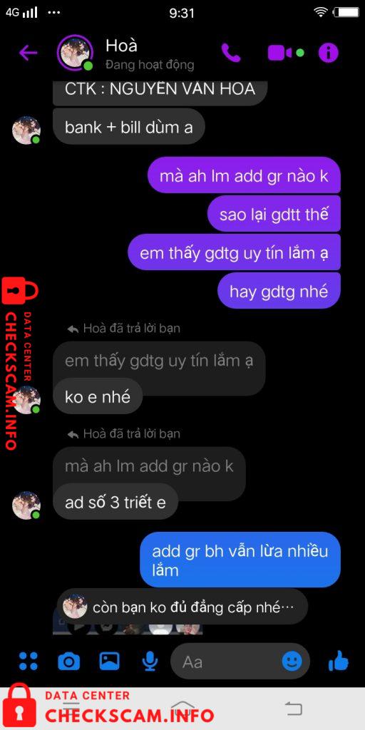 Preuves contre Nguyễn Văn Hòa