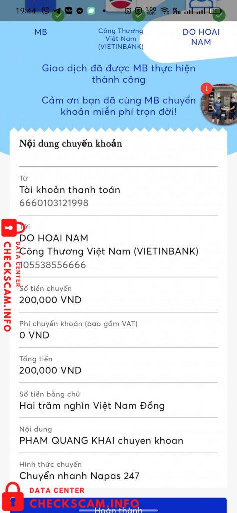 Preuves contre Do Hoai Nam
