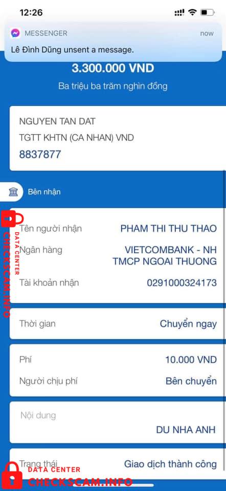 Bukti melawan Pham Thi Thu Thao