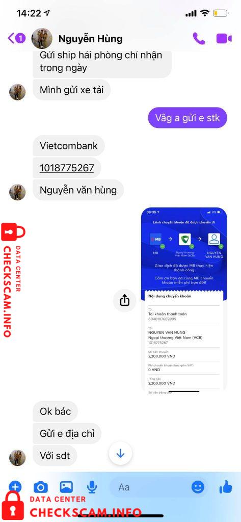 针对的证据 Nguyễn Văn Hùng